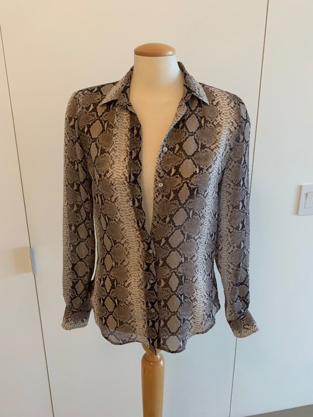 Zara animal print silk blouse